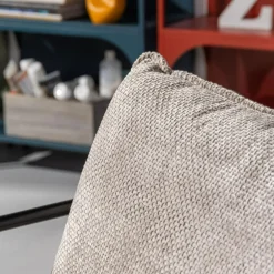 inny Fotel szary z czarną ramą LUNWALL