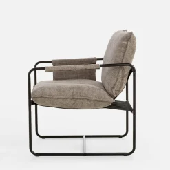 inny Fotel szary z czarną ramą LUNWALL