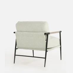 Fotele Wypoczynkowe| Fotel sztruksowy kremowy DRITRE