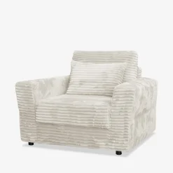 Fotel sztruksowy kremowy NOEMI