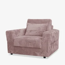 Fotele Wypoczynkowe| Fotel sztruksowy pudrowy róż NOEMI