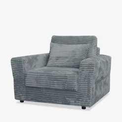 Fotele Wypoczynkowe| Fotel sztruksowy szary NOEMI
