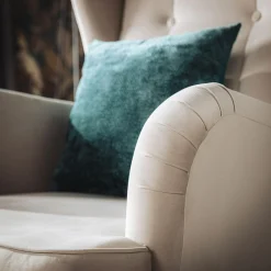 inny Fotel uszak welurowy kremowy VITO