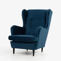 Fotele Wypoczynkowe|inny Fotel uszak welurowy niebieski VITO