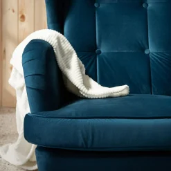 Fotele Wypoczynkowe|inny Fotel uszak welurowy niebieski VITO