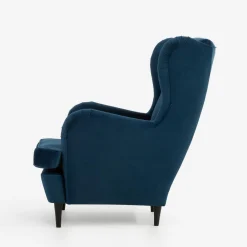 Fotele Wypoczynkowe|inny Fotel uszak welurowy niebieski VITO