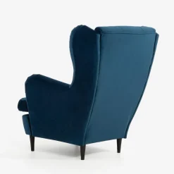 Fotele Wypoczynkowe|inny Fotel uszak welurowy niebieski VITO