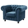 Inspire Fotel welurowy granatowy CHESTER
