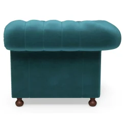 Fotele Wypoczynkowe|Inspire Fotel welurowy lazurowy CHESTER