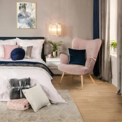 Fotele Wypoczynkowe| Fotel welurowy wrzosowy ZELE