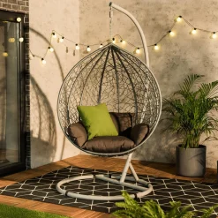 Meble Ogrodowe|Meble Ogrodowe| Fotel wiszący WIERI z ciemnoszarym siedziskiem