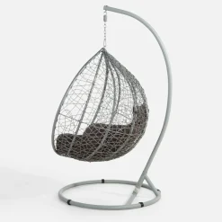 Meble Ogrodowe|Meble Ogrodowe| Fotel wiszący WIERI z ciemnoszarym siedziskiem