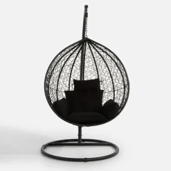 Fotel wiszący WIERI z czarnym siedziskiem