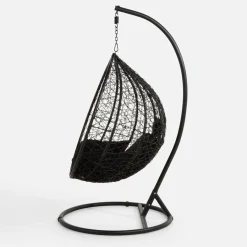 Fotel wiszący WIERI z czarnym siedziskiem