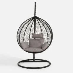 Meble Ogrodowe|Meble Ogrodowe| Fotel wiszący WIERI z szarym siedziskiem