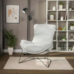 Fotele Wypoczynkowe| Fotel wypoczynkowy jasnoszary DYNASTI