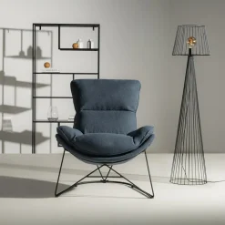 Fotel wypoczynkowy niebieski DYNASTI