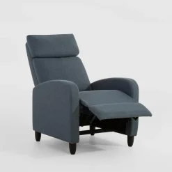 Fotele Wypoczynkowe| Fotel wypoczynkowy z funkcją relaks niebieski KATINIO