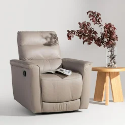 Fotele Wypoczynkowe| Fotel wypoczynkowy z funkcją relaksu skórzany ALASSIO
