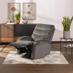 Fotele Wypoczynkowe| Fotel wypoczynkowy z funkcją relaks szary GLIXI