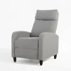 Fotel wypoczynkowy z funkcją relaksu jasnoszary KATINIO
