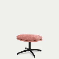 Fotel wypoczynkowy z podnóżkiem różowy DEFIT