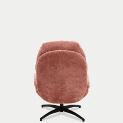 Fotel wypoczynkowy z podnóżkiem różowy DEFIT