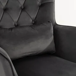 Fotele Wypoczynkowe|inny Fotel wypoczynkowy z podnóżkiem ciemnoszary JEXI