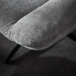 Fotel wypoczynkowy z podnóżkiem szary DEFIT