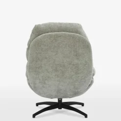 Fotel wypoczynkowy z podnóżkiem szary DEFIT