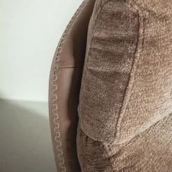 Fotel wypoczynkowy z podnóżkiem beżowy DEFIT