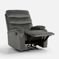 inny Fotel z funkcją relaksu szary GANIBIO