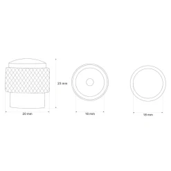 Gałki| Gałka PORTO RYF 2 cm złota