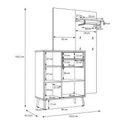 FORTE Garderoba z lustrem WHENUA