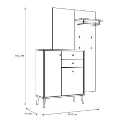 FORTE Garderoba z lustrem WHENUA