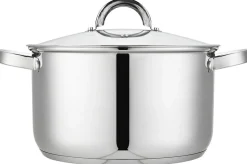Garnki, Patelnie I Pokrywki| Garnek ze stali nierdzewnej srebrny GAMMA 6,1 l