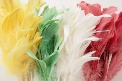 Gałązka dekoracyjna PIÓRA żółte 72 cm, 12 szt.