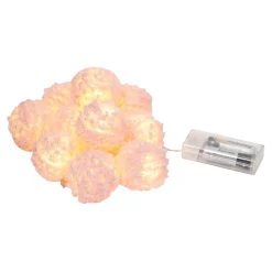 Dekoracje Led| Girlanda świetlna LED pompony różowe 10 szt.