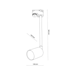 Szynoprzewody|Spoty Montowane Na Szynie|TK Tomasz Krywult Głowica na szynoprzewód czarna TRACER TOP LONG