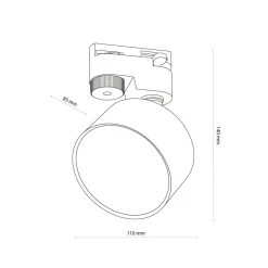 TK Tomasz Krywult Głowica na szynoprzewód czarna TRACER AVIA z żarówką GX53 LED