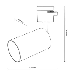 Szynoprzewody|Spoty Montowane Na Szynie|TK Tomasz Krywult Głowica na szynoprzewód czarna TRACER
