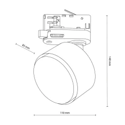 TK Tomasz Krywult Głowica na szynoprzewód 3-obwodowy czarna TRACER GX53