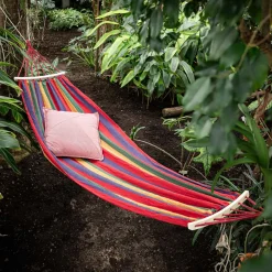 Meble Ogrodowe|Meble Ogrodowe|inny Hamak w paski, z drążkami, 190x80 cm