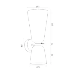 Kinkiety|inny Kinkiet 2 klosze mosiądz RENO