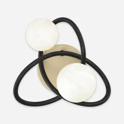 Zumaline Kinkiet 2 kule czarno-złoty NISYRO