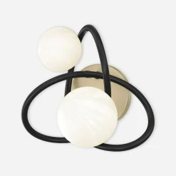 Zumaline Kinkiet 2 kule czarno-złoty NISYRO