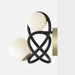 Zumaline Kinkiet 2 kule czarno-złoty NISYRO