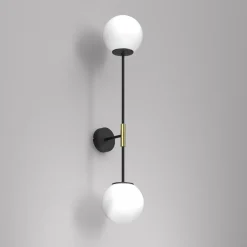 Kinkiety|Luminex Kinkiet 2 kule czarno-złoty GLAME