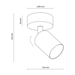 TK Tomasz Krywult Kinkiet 1 spot biały TOP