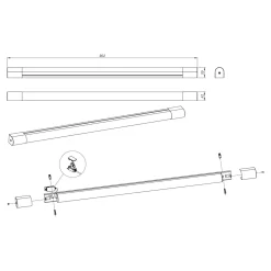 Kinkiety|Zumaline Kinkiet łazienkowy LED IP44 chrom PARKS 90,2 cm